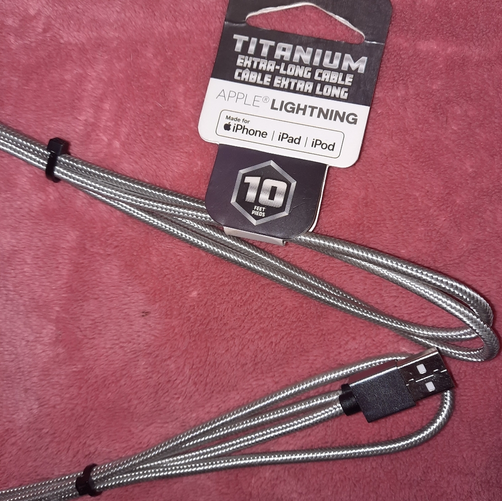 Heavy duty, long apple charging cord